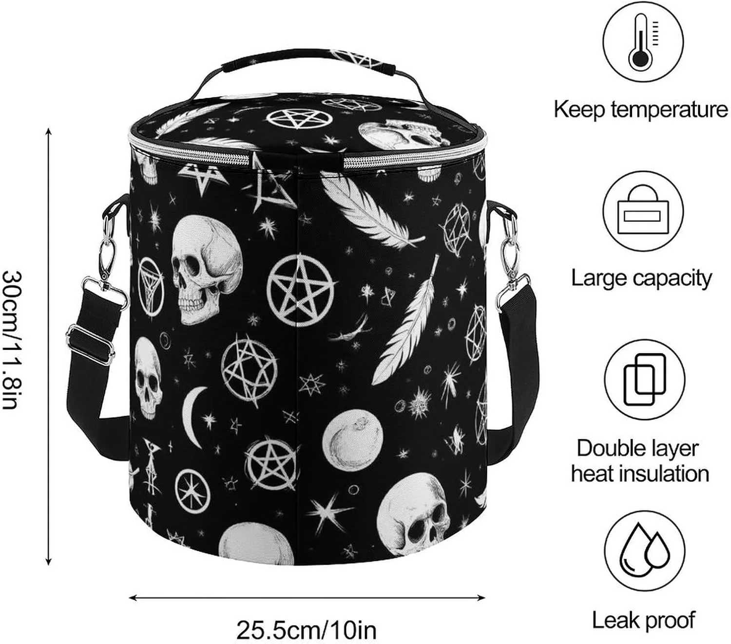 Portable Insulated Cooling Pack with Smooth Zipper and Handle for Beach, Picnic