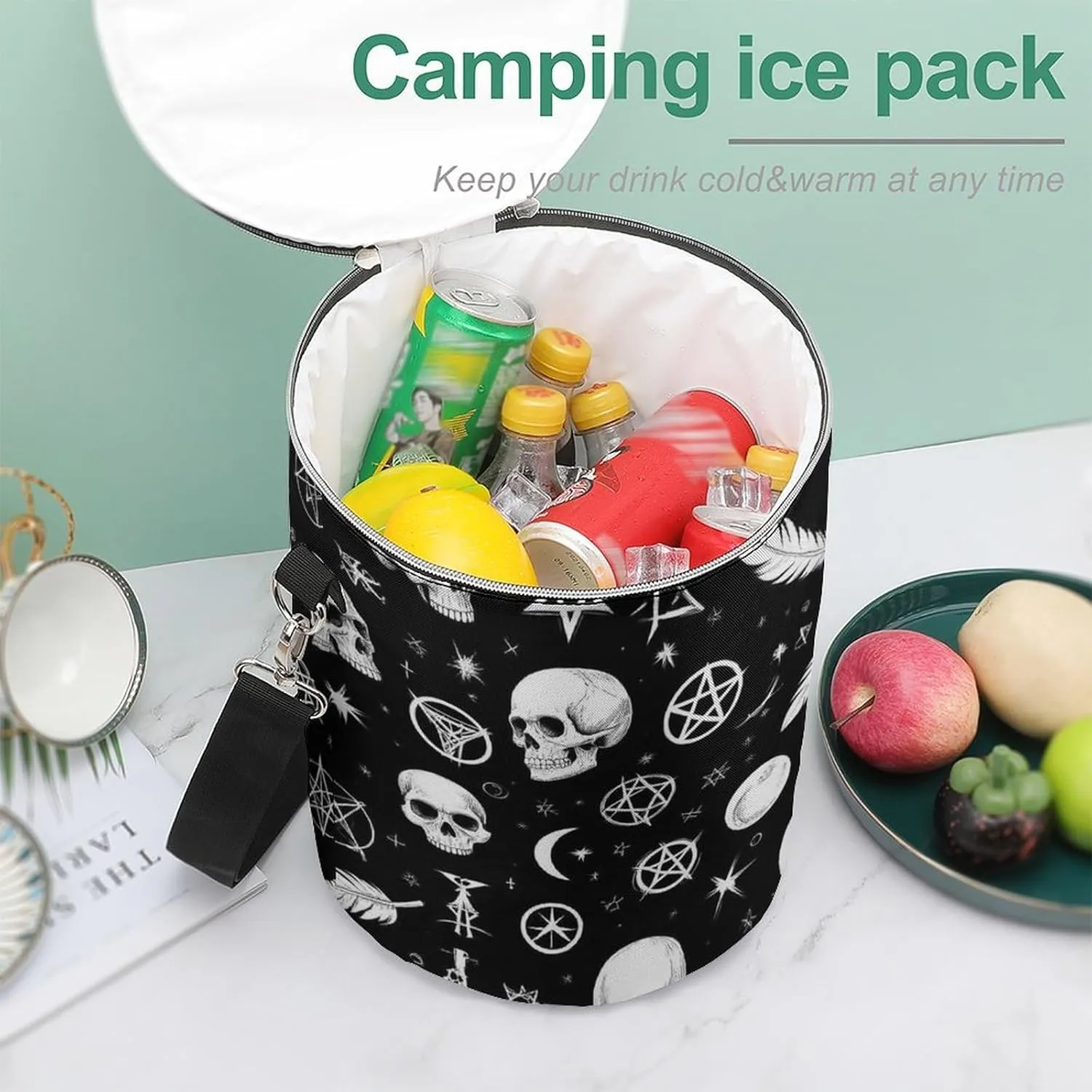 Portable Insulated Cooling Pack with Smooth Zipper and Handle for Beach, Picnic