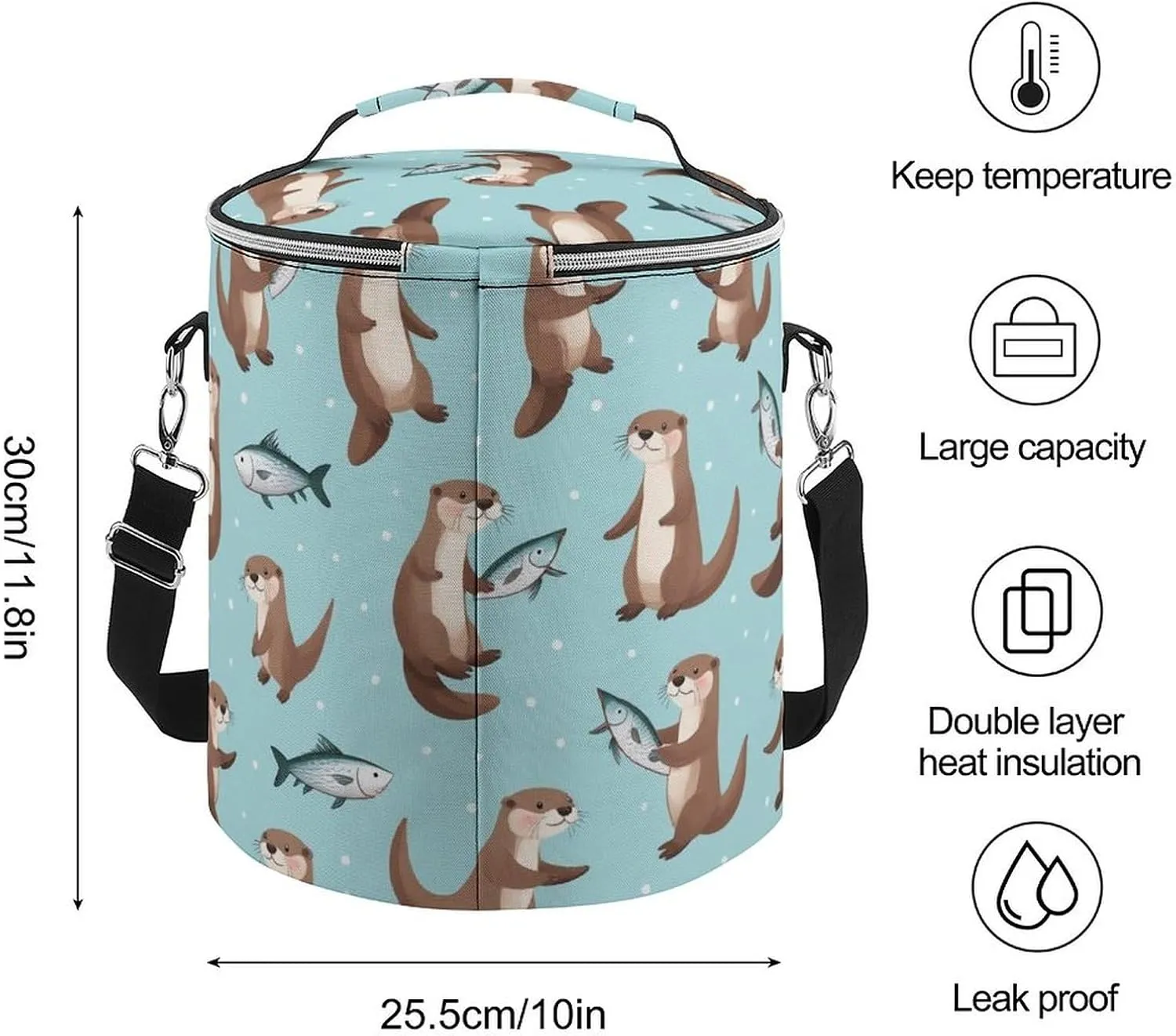Portable Leak-Proof Cooler Bag with Sturdy Zipper and Handle for Outdoor Use