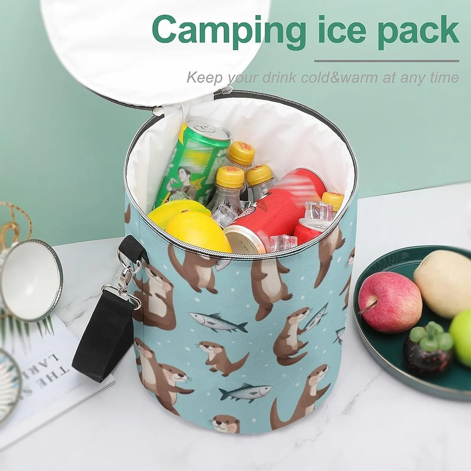Portable Leak-Proof Cooler Bag with Sturdy Zipper and Handle for Outdoor Use