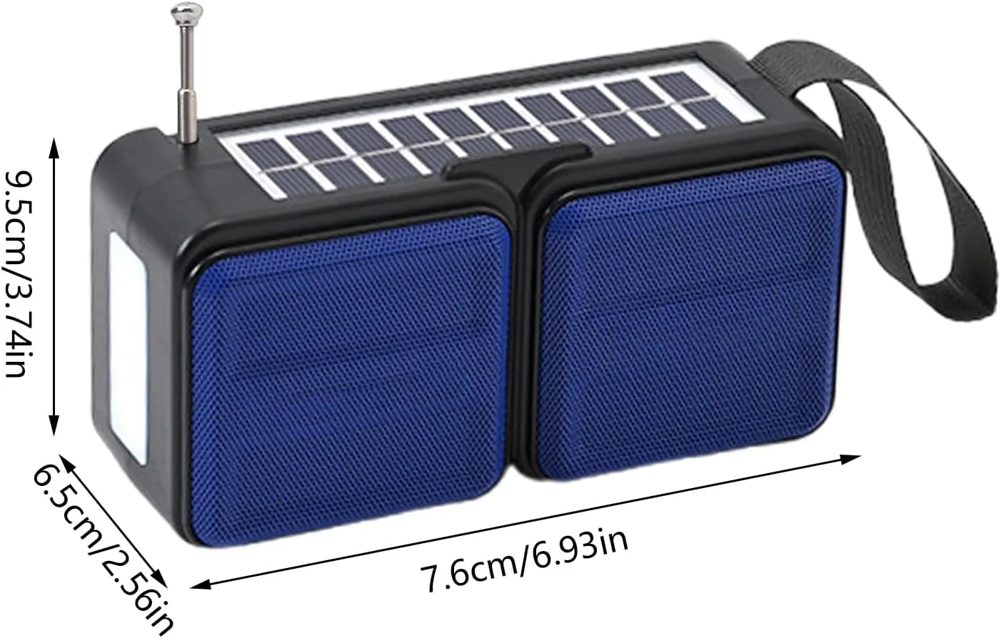Portable Radio, Solar Receiver, 6.14x3.07x2.28 inches, LED Flashlight, Speaker Output, for Survival Gear, ABS Metal Construction, Compact Size Unit, Tornado Storm, Fishing