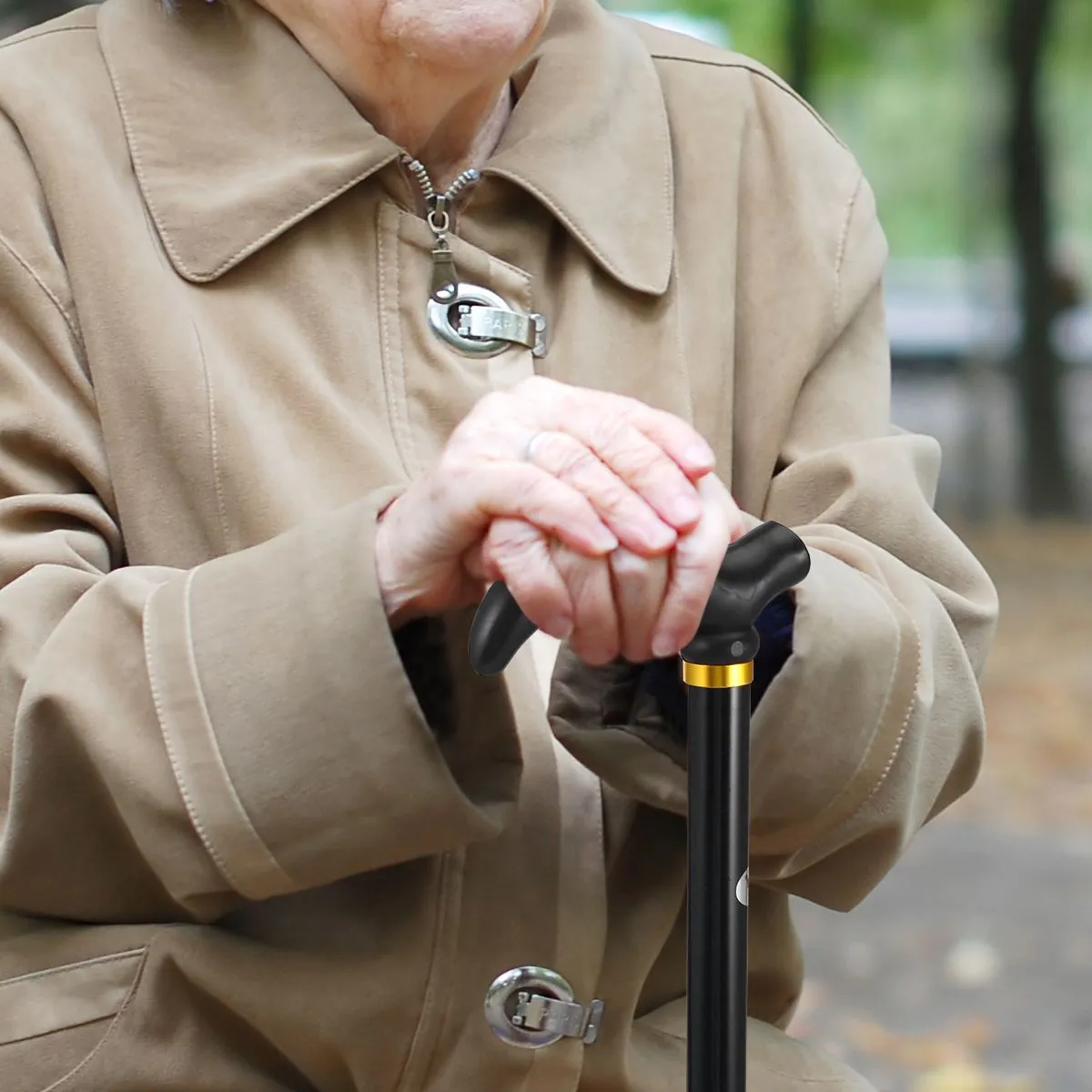 Premium Adjustable Walking Stick Cane – 2-Section Anti-Skid, Anti-Shock Crutch for Seniors, Lightweight Aluminum Alloy, Non-Slip Rubber Base, Adjustable Height 75-90cm for Hiking and Daily Support