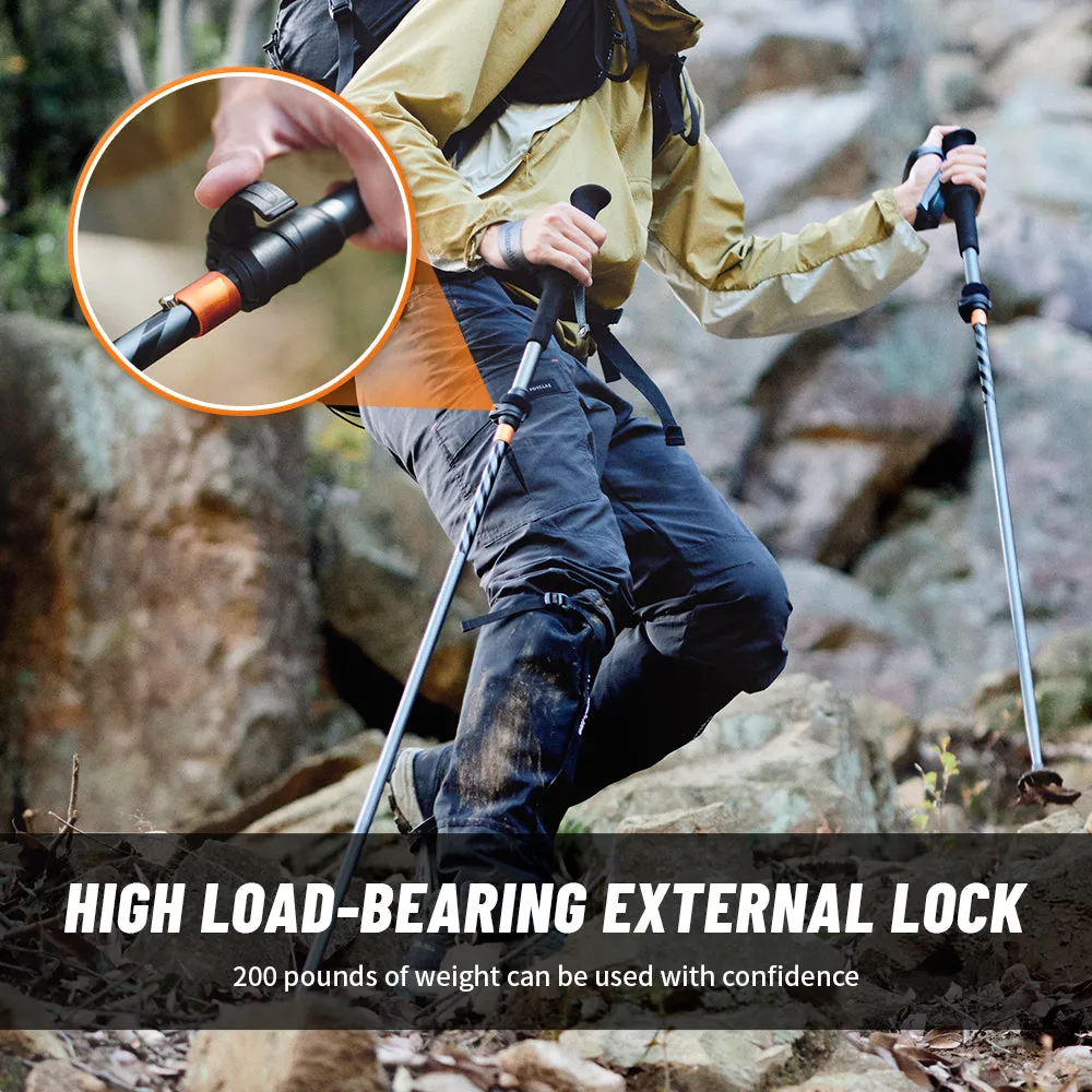 Premium Ultralight Folding Trekking Pole – Adjustable Telescopic Walking Stick, Aviation-Grade Aluminum Alloy, EVA Anti-Slip Handle, Portable for Hiking, Camping, and Outdoor Adventures