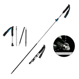 Premium Ultralight Folding Trekking Pole – Adjustable Telescopic Walking Stick, Aviation-Grade Aluminum Alloy, EVA Anti-Slip Handle, Portable for Hiking, Camping, and Outdoor Adventures