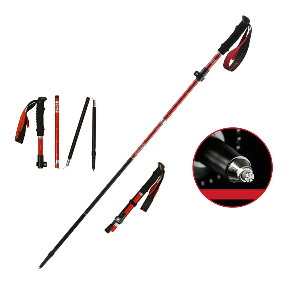 Premium Ultralight Folding Trekking Pole – Adjustable Telescopic Walking Stick, Aviation-Grade Aluminum Alloy, EVA Anti-Slip Handle, Portable for Hiking, Camping, and Outdoor Adventures
