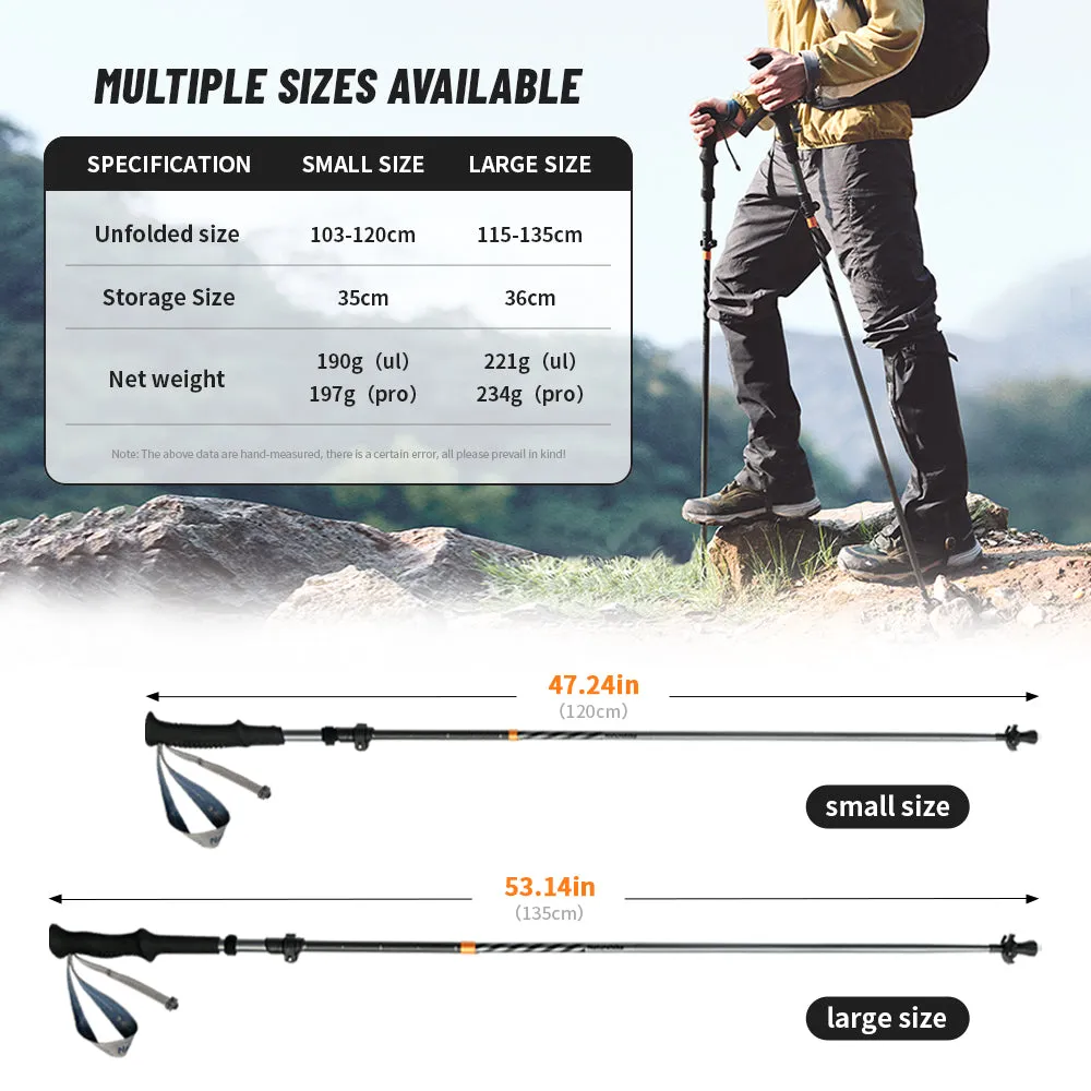 Premium Ultralight Folding Trekking Pole – Adjustable Telescopic Walking Stick, Aviation-Grade Aluminum Alloy, EVA Anti-Slip Handle, Portable for Hiking, Camping, and Outdoor Adventures