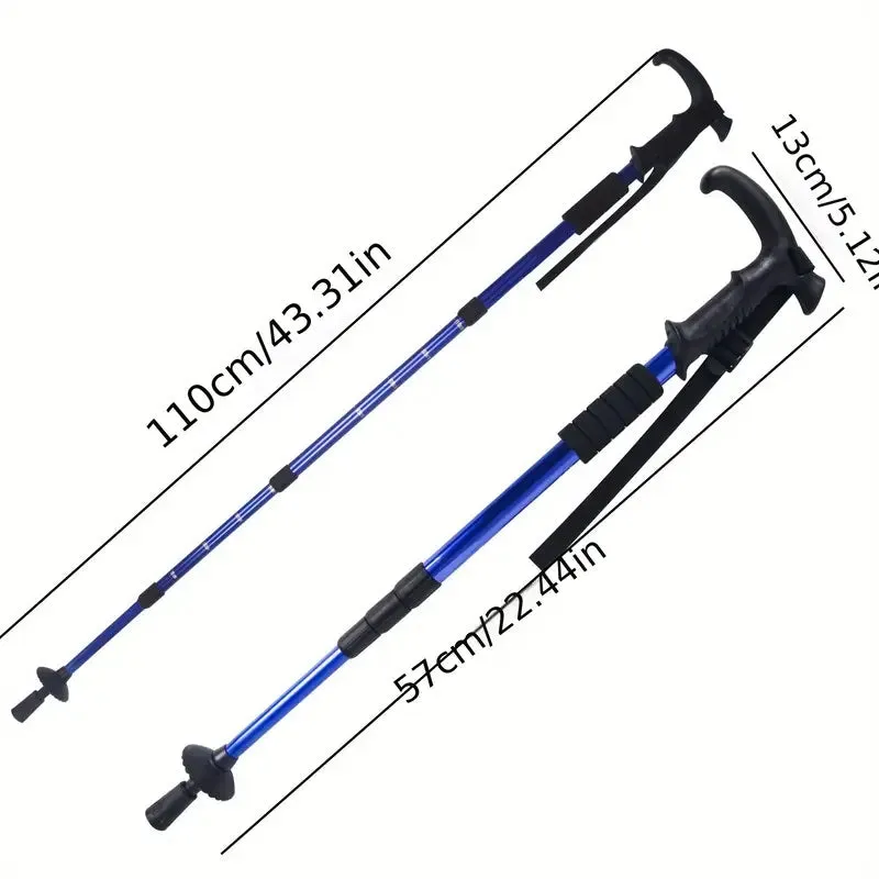 Premium Ultralight Folding Trekking Pole – Adjustable Telescopic Walking Stick, Aviation-Grade Aluminum Alloy, EVA Anti-Slip Handle, Portable for Hiking, Camping, and Outdoor Adventures