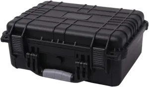 Protective Equipment Case Durable with Removable Foam Inserts, Weather Resistant Design, for Travel and Storage, Black