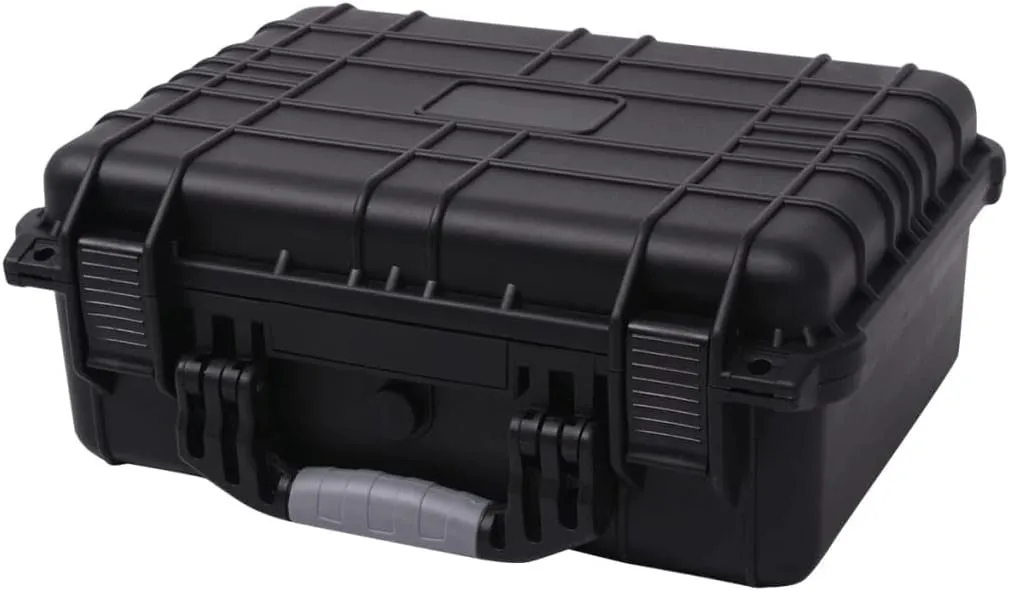 Protective Equipment Case Durable with Removable Foam Inserts, Weather Resistant Design, for Travel and Storage, Black
