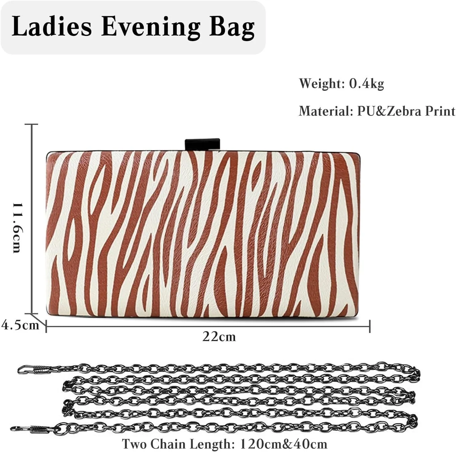 PU Leather Women Handbag Shoulder Bridal Wedding Purse Elegant Crossbody for Party Clutch Zebra Print Evening