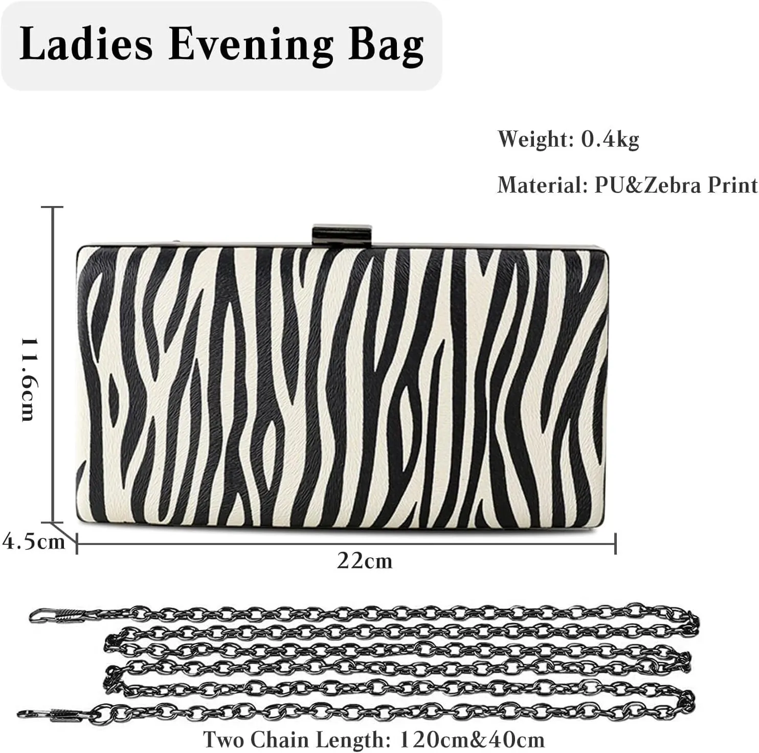 PU Leather Women Handbag Shoulder Bridal Wedding Purse Elegant Crossbody for Party Clutch Zebra Print Evening