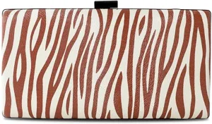 PU Leather Women Handbag Shoulder Bridal Wedding Purse Elegant Crossbody for Party Clutch Zebra Print Evening