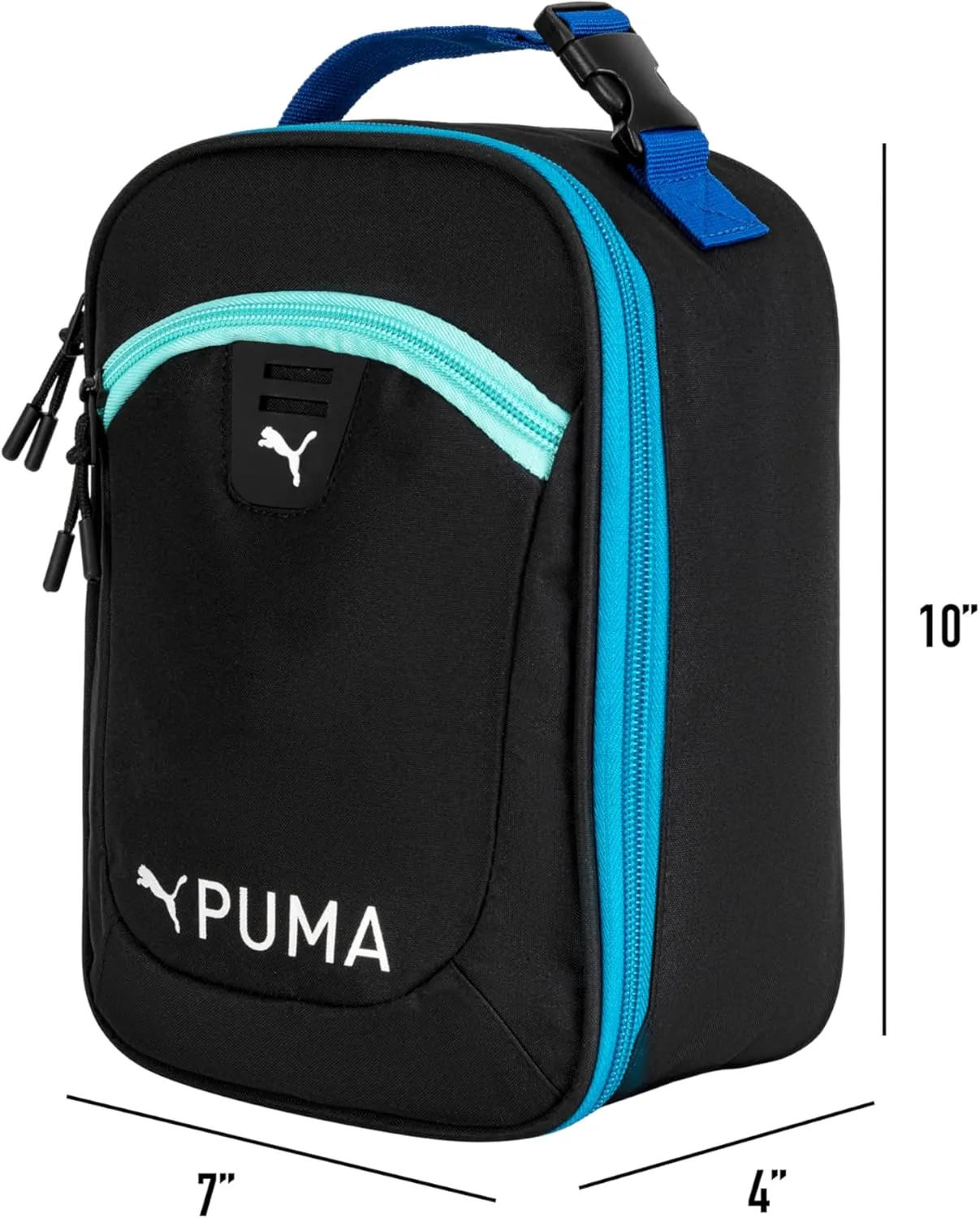 PUMA Unisex Kid's Rally Lunch Box, Black/Vivid Blue/Aquatic, Small
