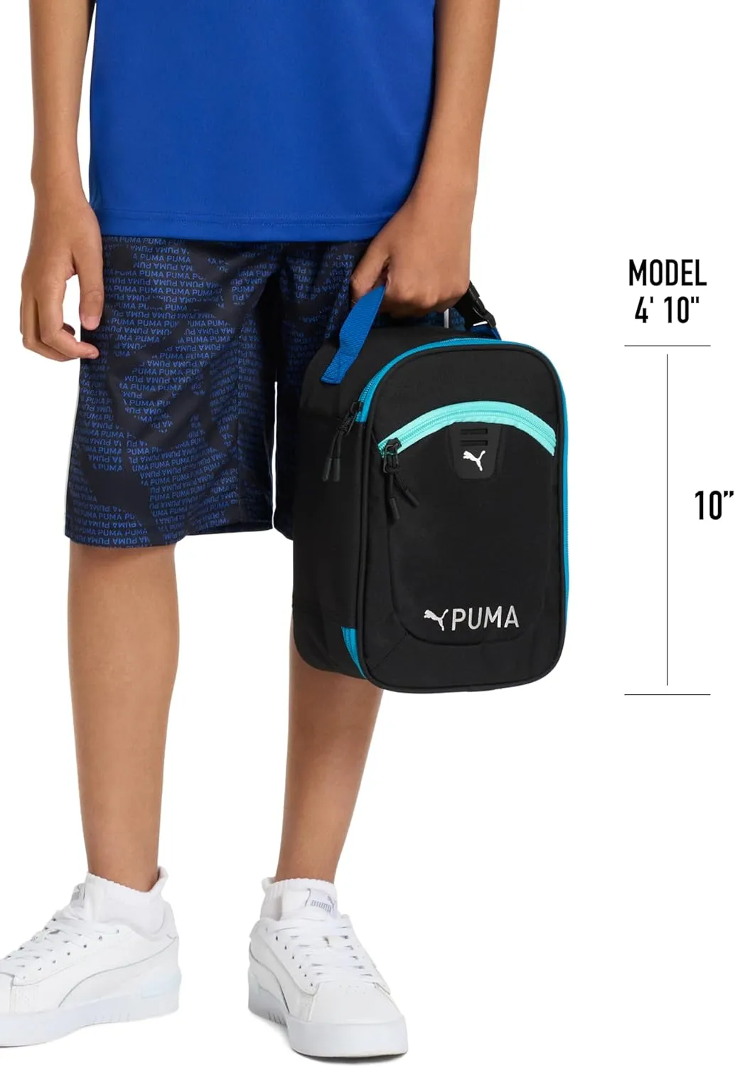 PUMA Unisex Kid's Rally Lunch Box, Black/Vivid Blue/Aquatic, Small