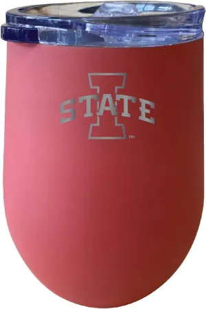R and R Imports Iowa State Cyclones 12 oz Etched Insulated Wine Stainless Steel Tumbler Coral Officially Licensed Collegiate Product