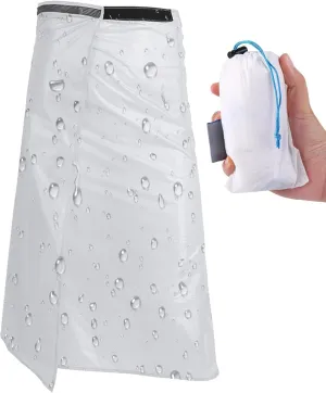 Rain Skirt Lightweight Outdoor Foldable Water-Resistant Half Raincoat Breathable Adjustable Rain Kilt for Hiking Camping Cycling Riding, Average (White), Rain Ponchos For Women