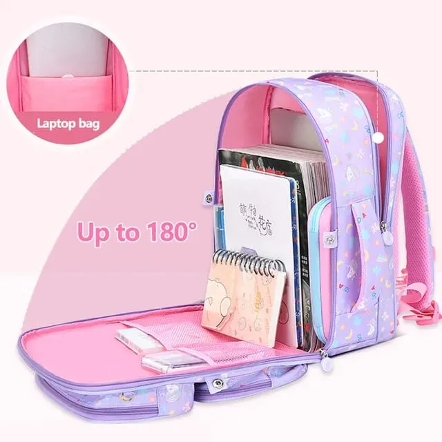 Rainbow Blossom School Backpack - Stylish, Durable & Waterproof Backpack