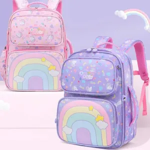 Rainbow Blossom School Backpack - Stylish, Durable & Waterproof Backpack