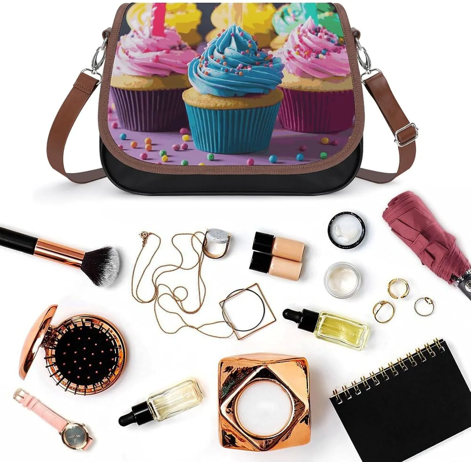 Rainbow Color Plaid-png Crossbody Bags for Women Travel Shoulder Bag Small Leather Cross Body Handbags