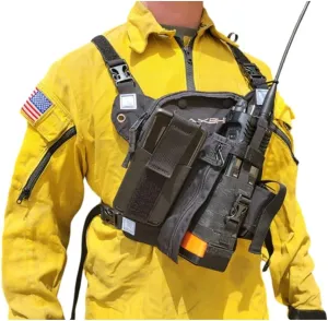 RCH-1 Chief Radio Chest Harness for 2 Way Radio & Electronics | Search and Rescue, Ski Patrol, Emergency Response - Black