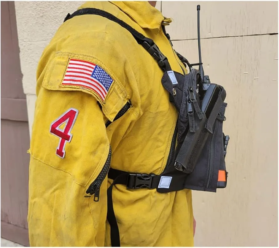 RCH-1 Chief Radio Chest Harness for 2 Way Radio & Electronics | Search and Rescue, Ski Patrol, Emergency Response - Black