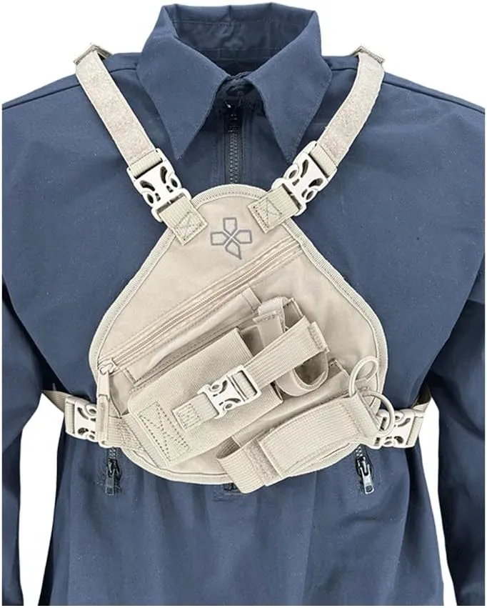 RCP-1 Pro Radio Chest Harness for 2 Way Radio & Electronics | Search and Rescue, Ski Patrol, Emergency Response - Desert Tan