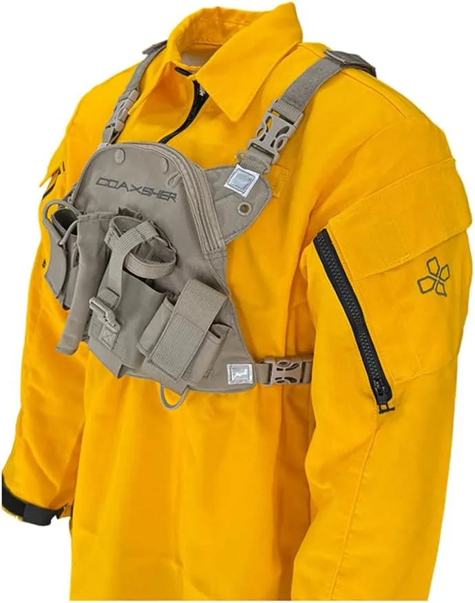 RCP-1 Pro Radio Chest Harness for 2 Way Radio & Electronics | Search and Rescue, Ski Patrol, Emergency Response - Desert Tan