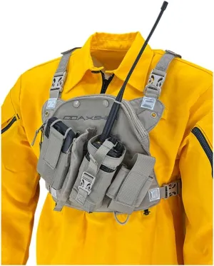 RCP-1 Pro Radio Chest Harness for 2 Way Radio & Electronics | Search and Rescue, Ski Patrol, Emergency Response - Desert Tan