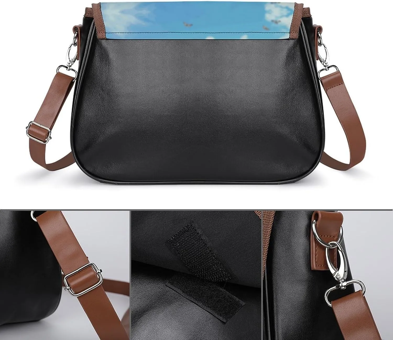 Red And Yellow Style Crossbody Bags for Women Travel Shoulder Bag Small Leather Cross Body Handbags