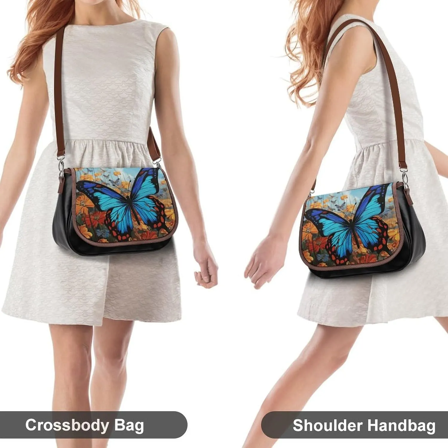 Red And Yellow Style Crossbody Bags for Women Travel Shoulder Bag Small Leather Cross Body Handbags