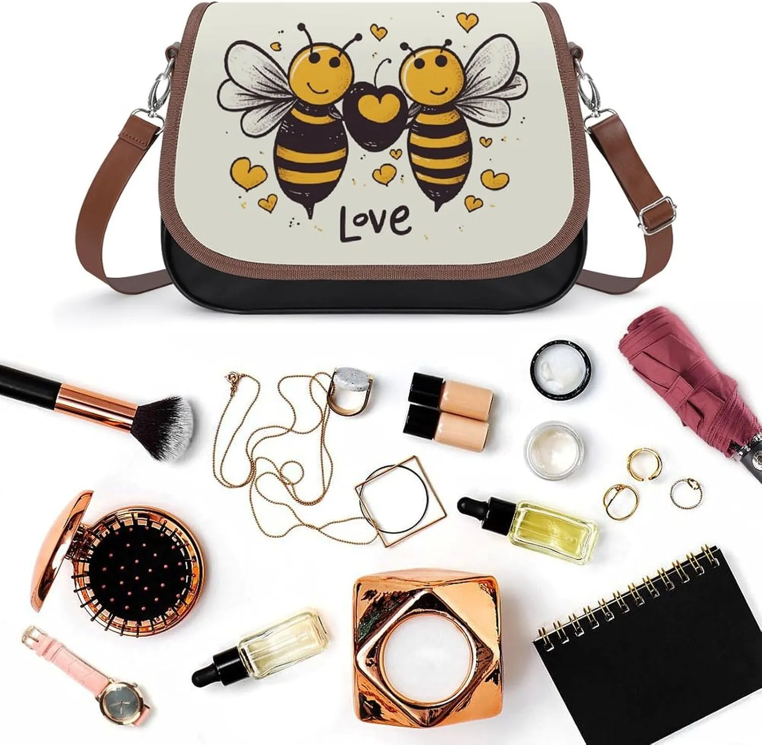Red And Yellow Style Crossbody Bags for Women Travel Shoulder Bag Small Leather Cross Body Handbags