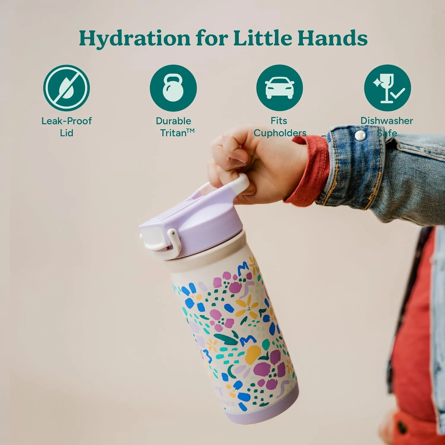 REDUCE 14 oz Hydrate Pro Stainless Steel Insulated Water Bottle - Flip Top Leak-Proof Lid, Dishwasher Safe, BPA-Free, Dual Wall Vacuum, Keeps Drinks Cold for 48 Hrs, Cup Holder Friendly - Clover Green