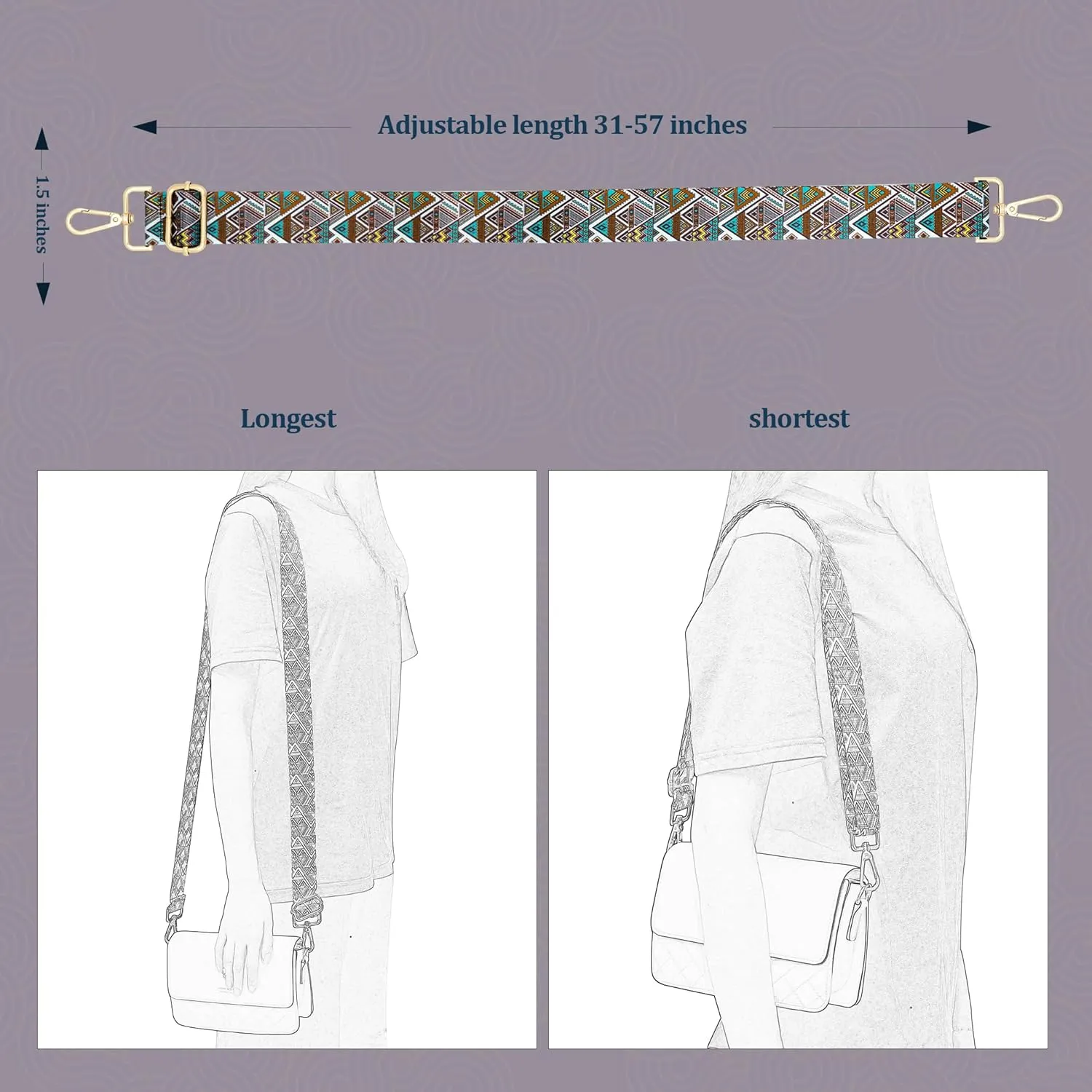 Replacement Purse Strap,Wide Adjustable Crossbody Straps for Handbags
