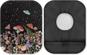 Rnyleeg 4 Pcs Ostomy Pouch Covers for Women Mushroom Butterfly Pattern Colostomy Supplies for Home Work Travel Portable Ostomy Bag Accessories
