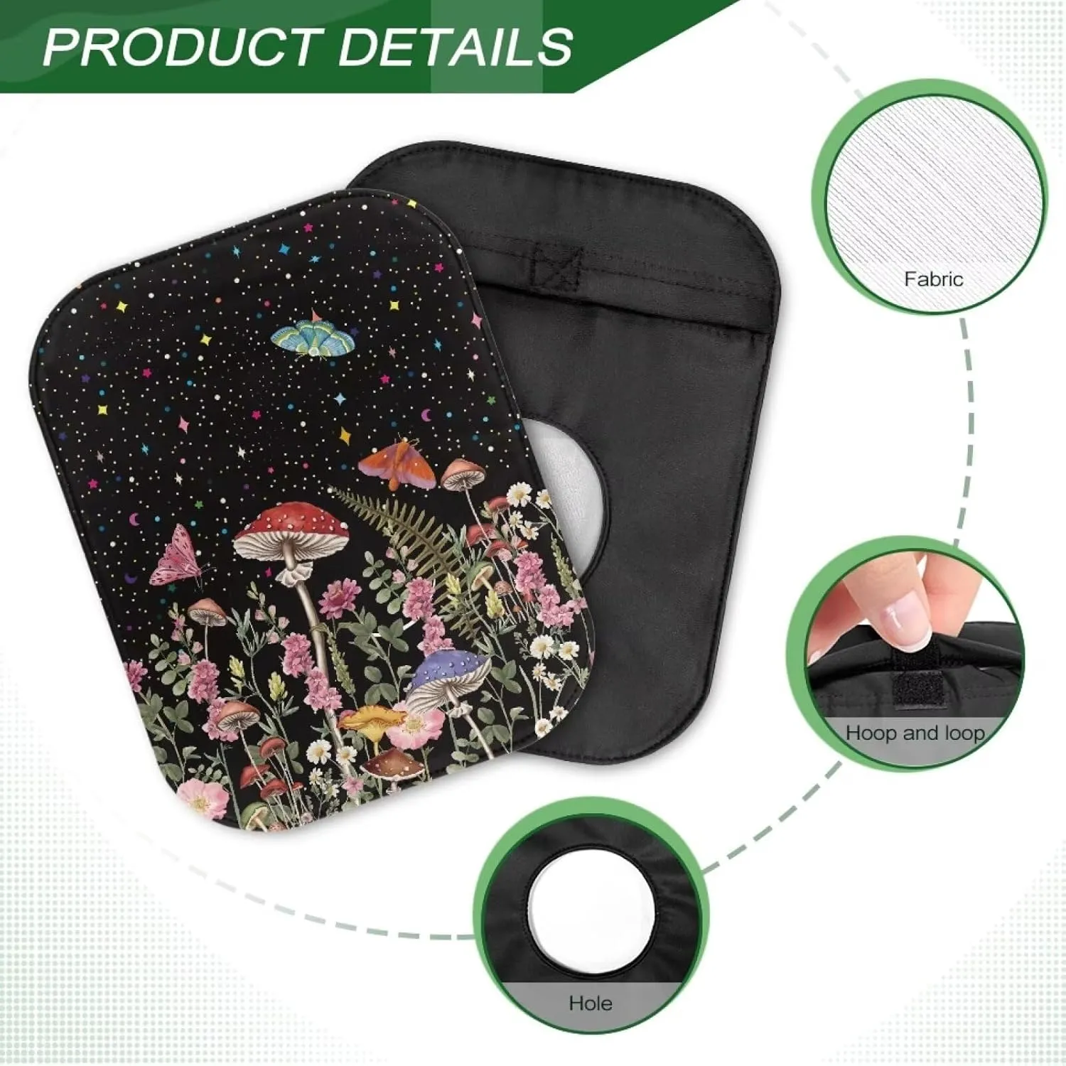 Rnyleeg 4 Pcs Ostomy Pouch Covers for Women Mushroom Butterfly Pattern Colostomy Supplies for Home Work Travel Portable Ostomy Bag Accessories