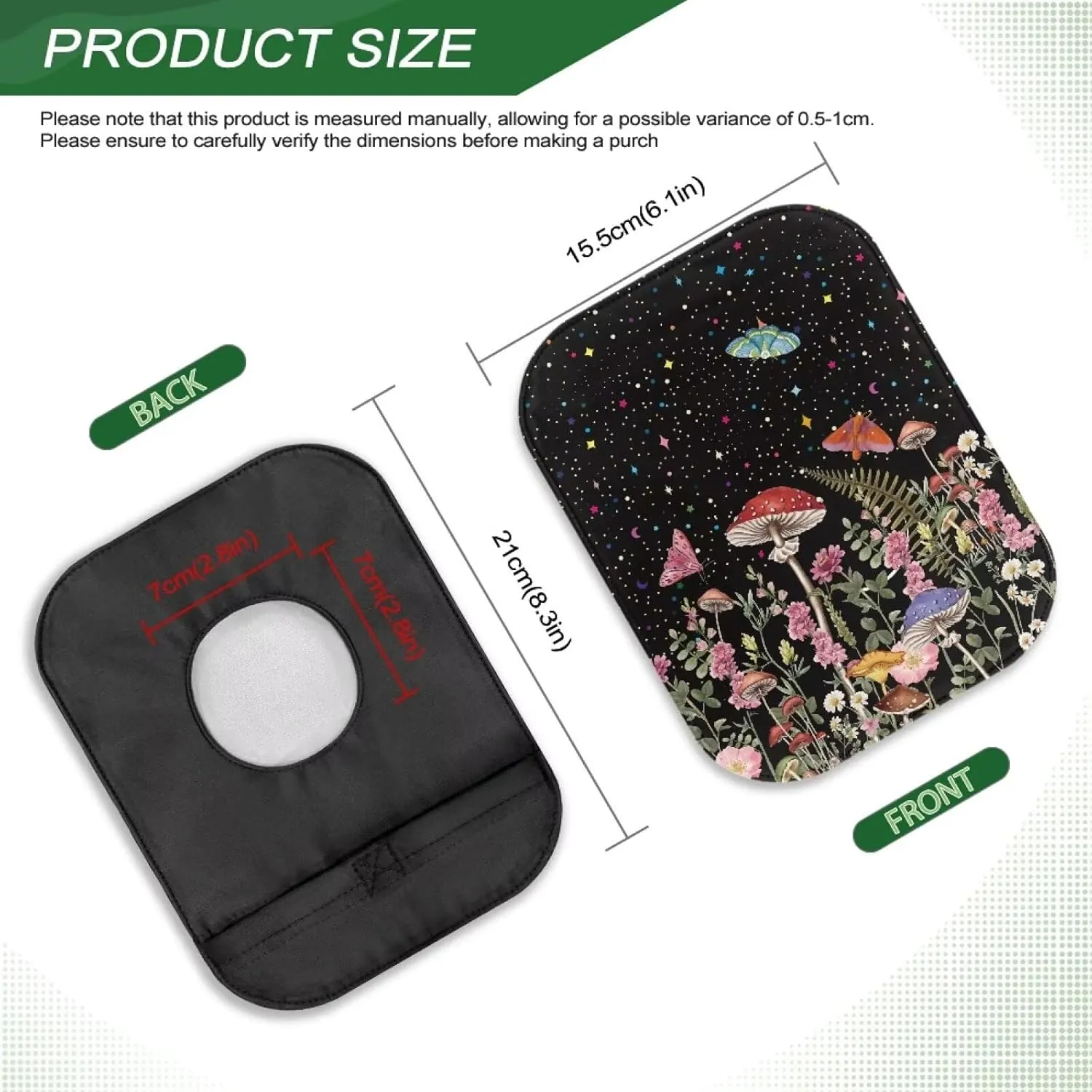 Rnyleeg 4 Pcs Ostomy Pouch Covers for Women Mushroom Butterfly Pattern Colostomy Supplies for Home Work Travel Portable Ostomy Bag Accessories