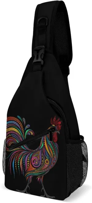 Roosters Sling Backpack Mens Womans Crossbody Backpack Chest Bag Running Daypack Travel Bag Casual Daypacks Outdoor Backpacks