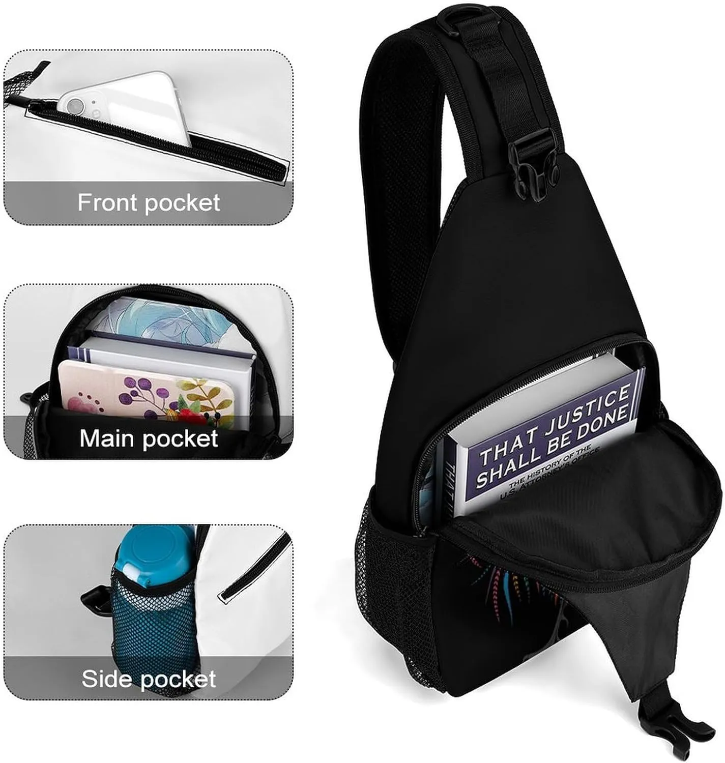 Roosters Sling Backpack Mens Womans Crossbody Backpack Chest Bag Running Daypack Travel Bag Casual Daypacks Outdoor Backpacks