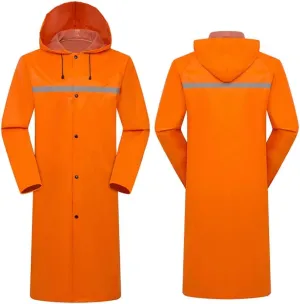 Safety Vest Safety vests reflective High Visibility Long Reflective Raincoat For Men Adult Outside Working Traffic Workwear Long Hooded Safety Night Running Vest ( Color : Orange , Size : 3X-Large )
