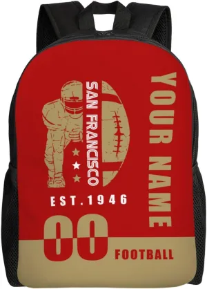 San Francisco Backpack 17 Inch SchoolBag, Personalized Any Name Number High Capacity Laptop Bag Casual Daypack for Man/Woman/Girl/Boy