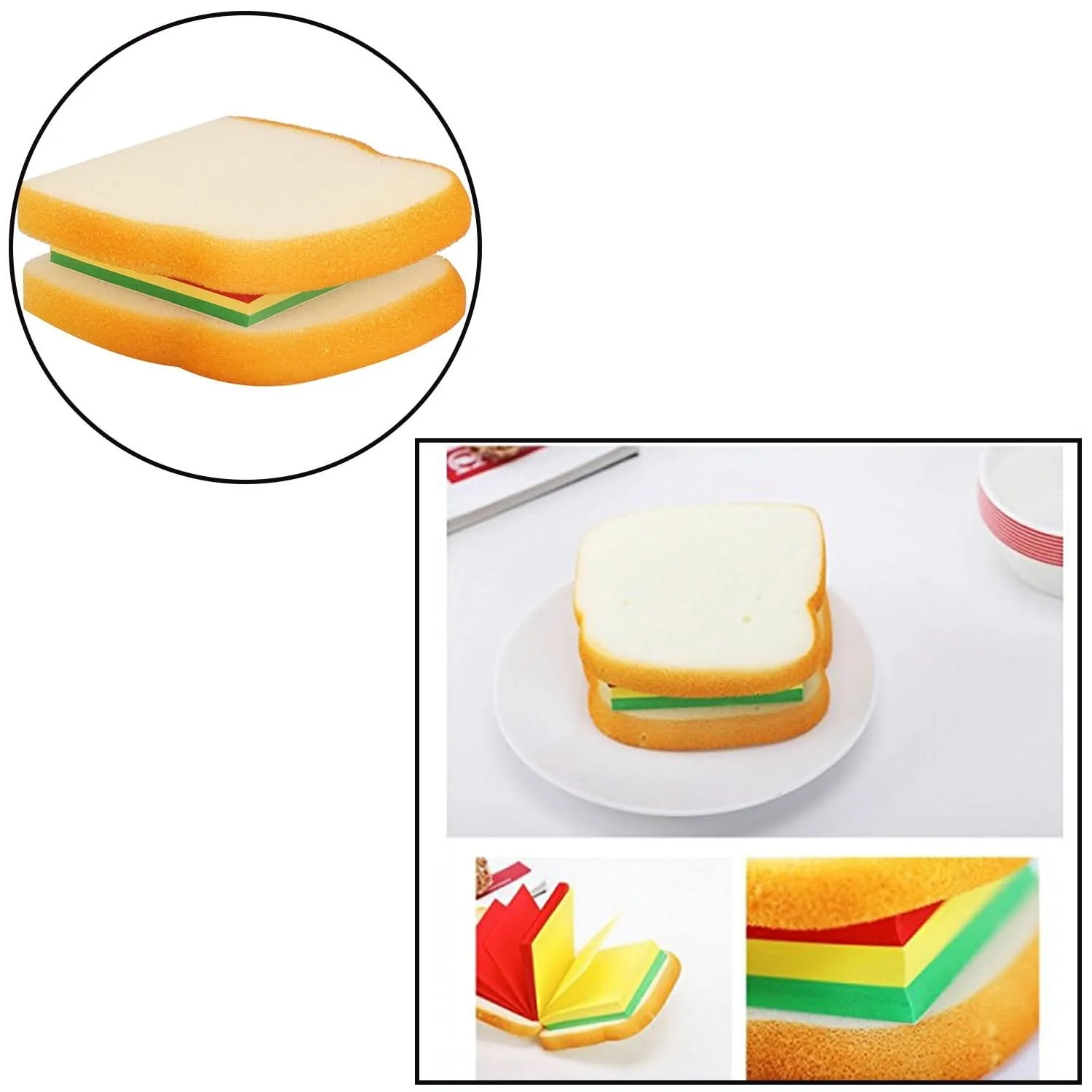 Sandwich-Shaped Sticky Notepad – Colorful & Quirky Mini Memo Pads