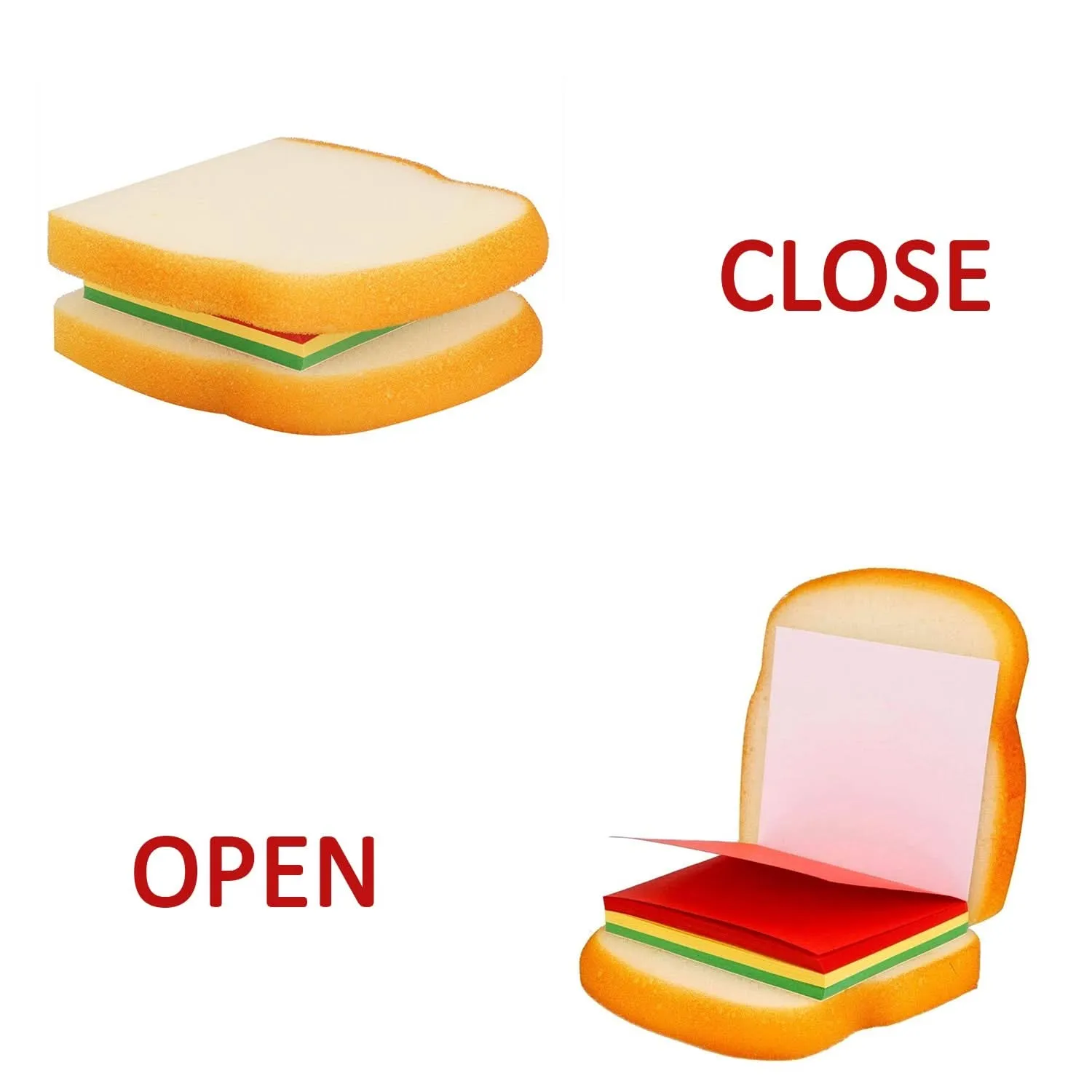 Sandwich-Shaped Sticky Notepad – Colorful & Quirky Mini Memo Pads