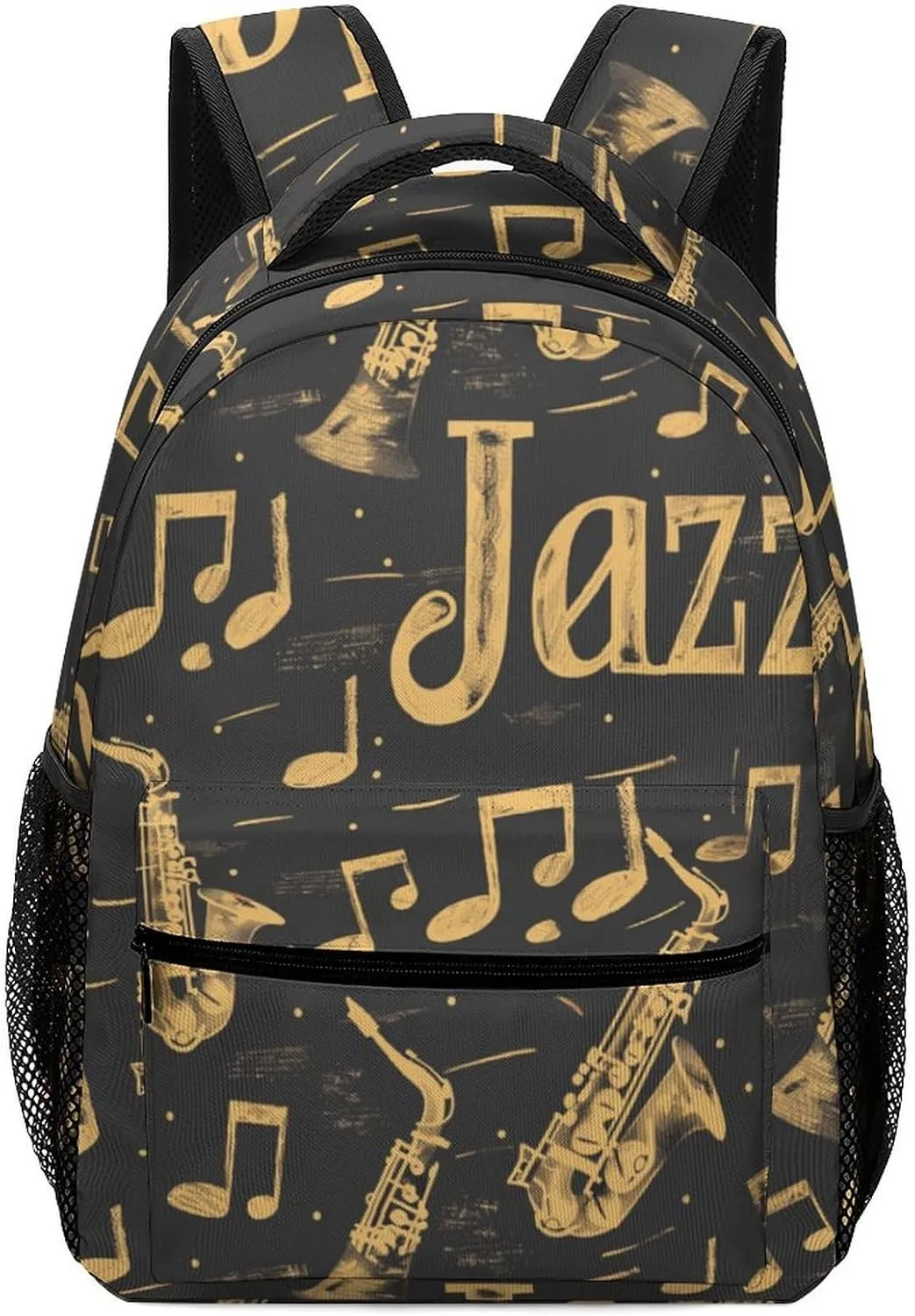 Saxophones Jazz Unisex Small Backpack Lightweight Shoulder Bag Travel Daypack