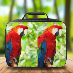 Scarlet Red Macaw Parrot Bird Small Insulated Lunch Box