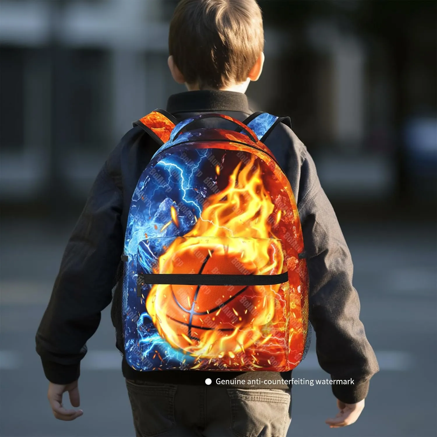 School Backpack for Boys Basketball Boys Backpack for Kids Children Teens Elementary Middle School - Students Bookbag Ages 6-18, Waterproof Adjustable Basketball Bookbag Travel Daypack
