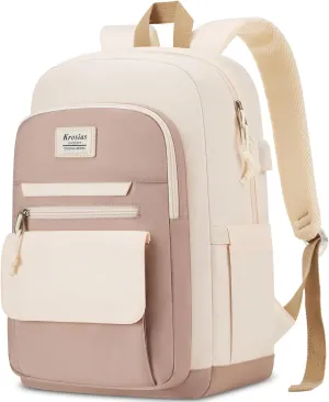 School Backpack for Teen Girls, 15.6 Inch Laptop College Backpacks Work Bag Kids Elementary Middle High Campus Bookbag, Cute Students Back Pack Large Travel Daypack for Women