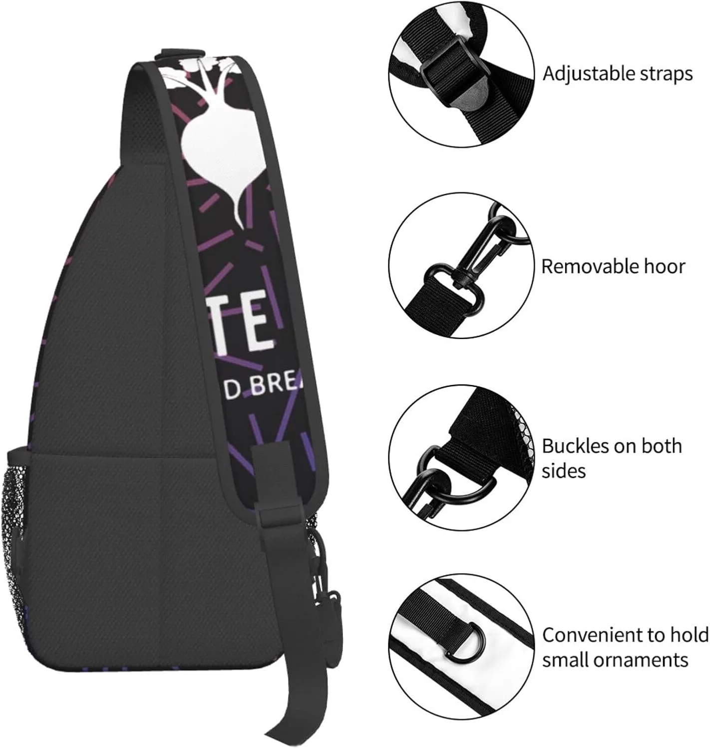 Schrute Farms Beets Bed And Breakfast Small Crossbody Backpack Sling Bag For Men Women Mini One Shoulder Chest Bags Gym Sport Travel Hiking Daypack