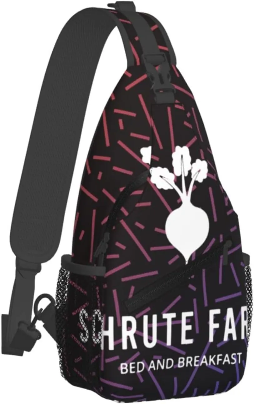 Schrute Farms Beets Bed And Breakfast Small Crossbody Backpack Sling Bag For Men Women Mini One Shoulder Chest Bags Gym Sport Travel Hiking Daypack