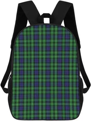Scottish Clan Graham Tartan Plaid Large Capacity Lightweight Backpack Laptop Bag