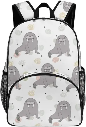 Seal And Walrus Pattern Large Backpacks for Men Women Business Hiking Travel Work